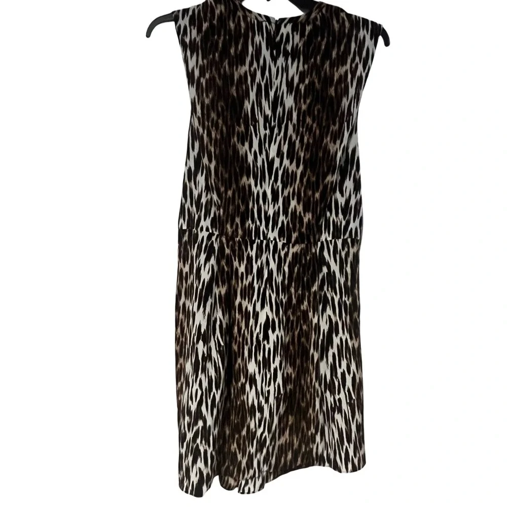L AGENCE Cipriana Asymmetrical Faux Wrap Dress Leopard‎ Print 100% Silk Size 8